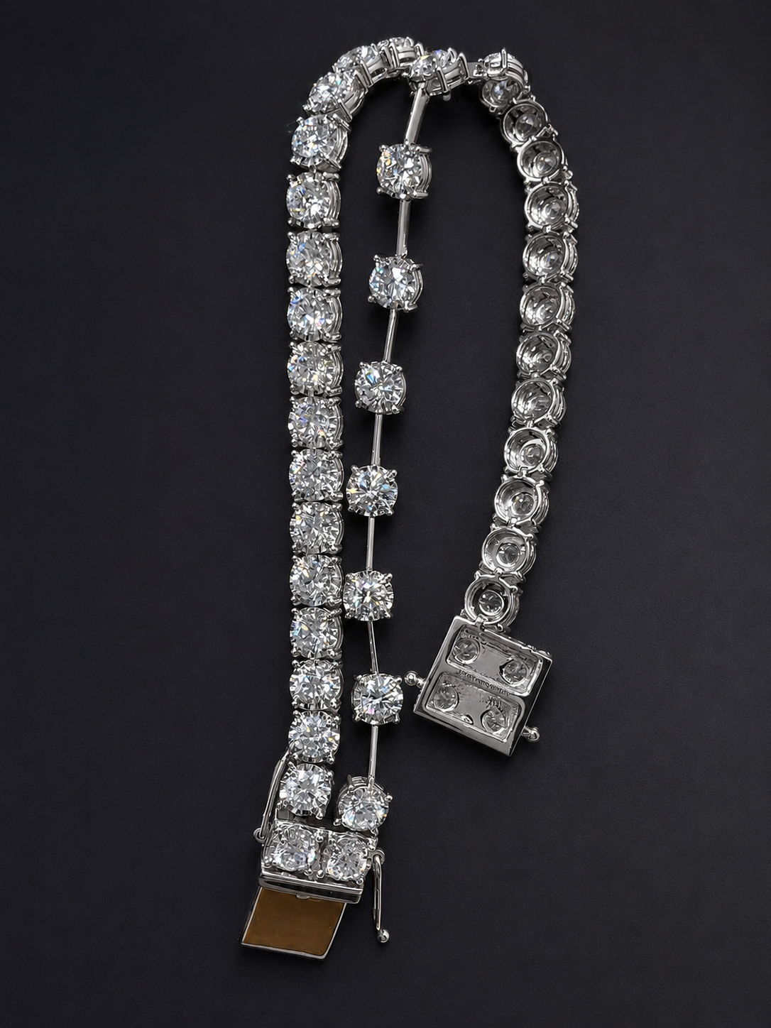 Custom round lab-grown diamond tennis bracelet by Brrin Jewelry