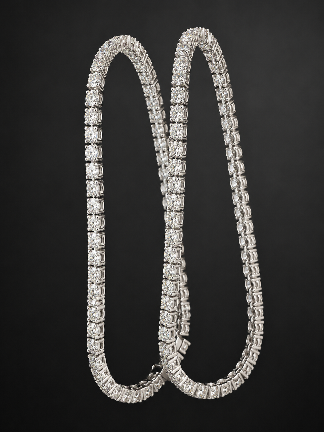 Custom round lab-grown diamond tennis necklace by Brrin Jewelry